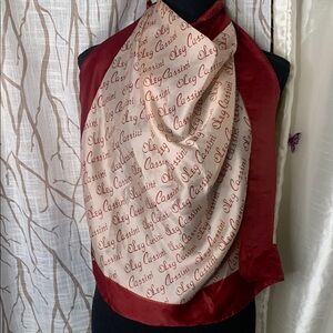 Oleg Cassini Burgundy and Beige Scarf